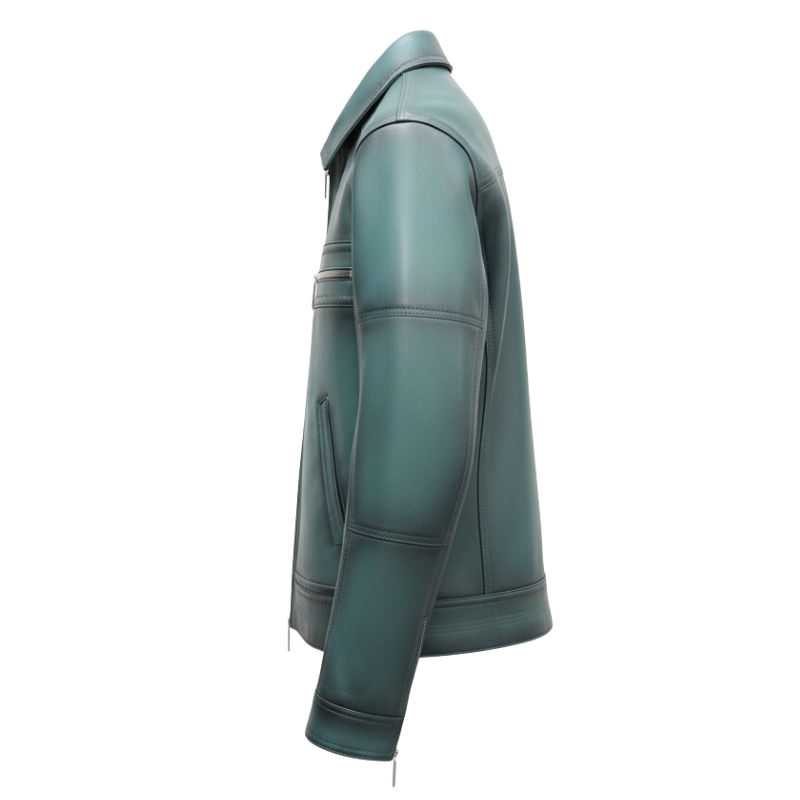Emerald Leather Moto Jacket