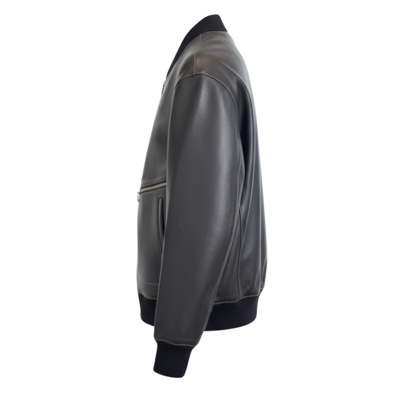 Jet Luxe Leather Bomber Jacket
