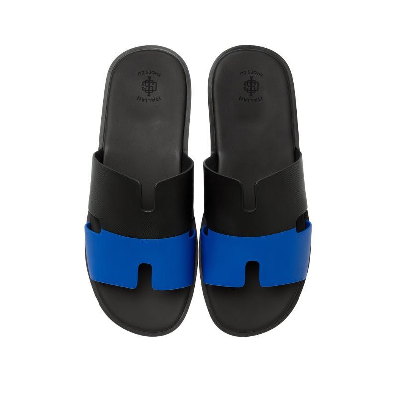 Luxury Dual Shade Black And Blue H Style Slipper