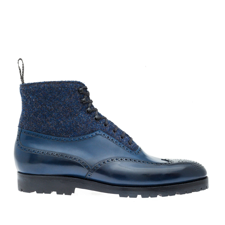 Premium Leather Wingtip High Ankle Boot