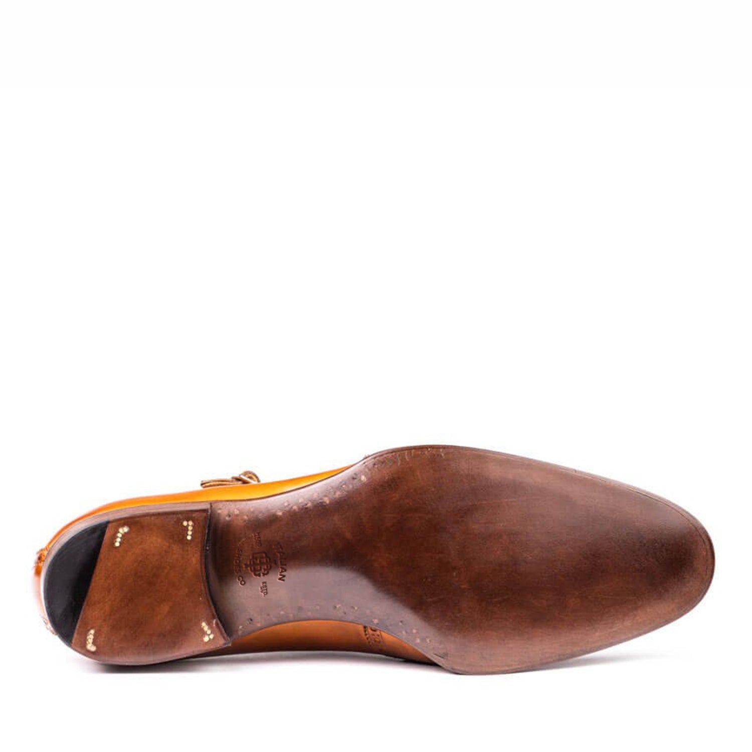 Classic Shiny Leather Single Monk Straps Shoe