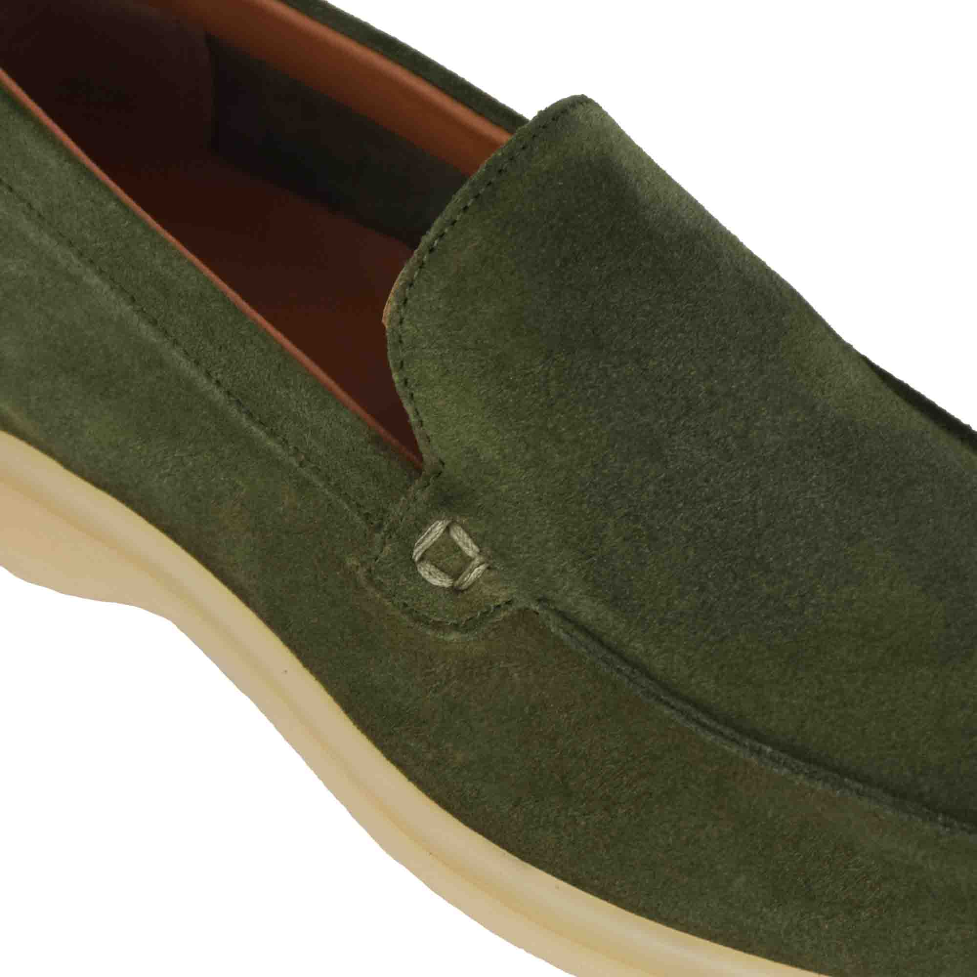 Olive Loafer in Suede Leather
