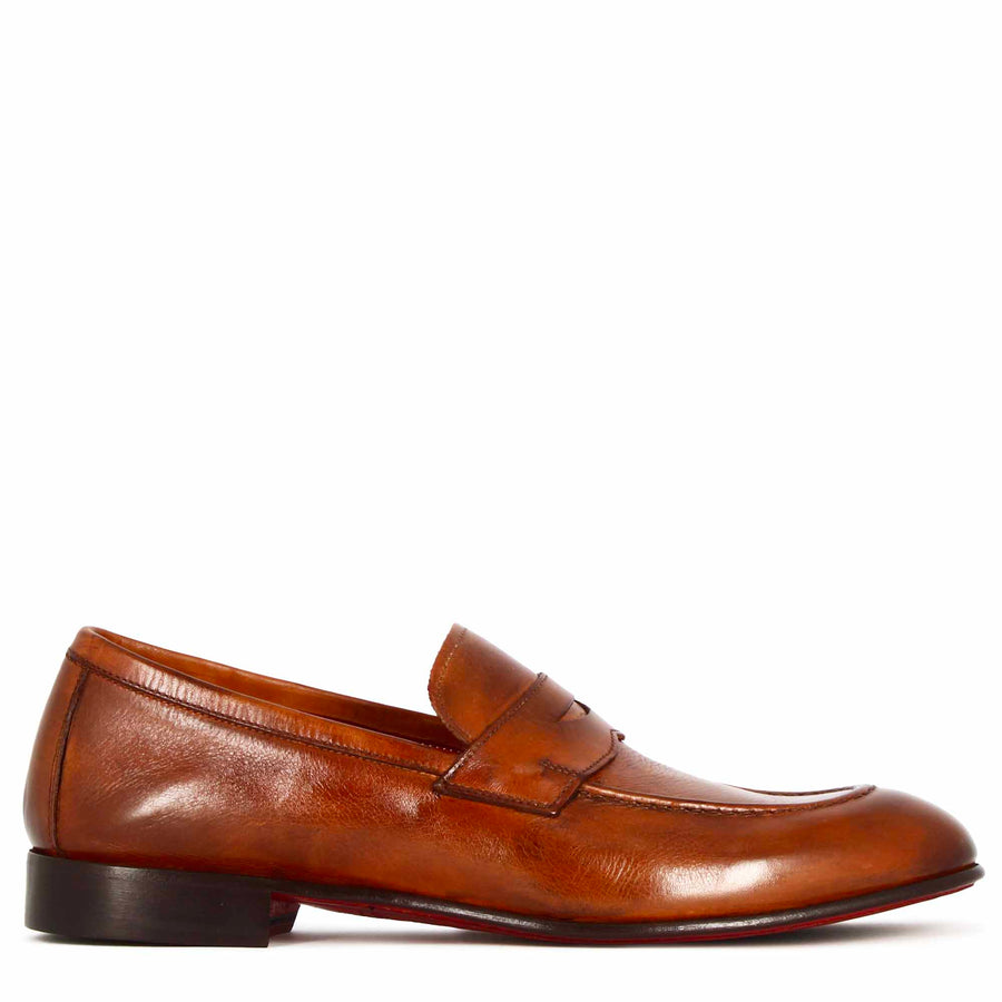 Men's Hand-Painted Leather Penny Loafers