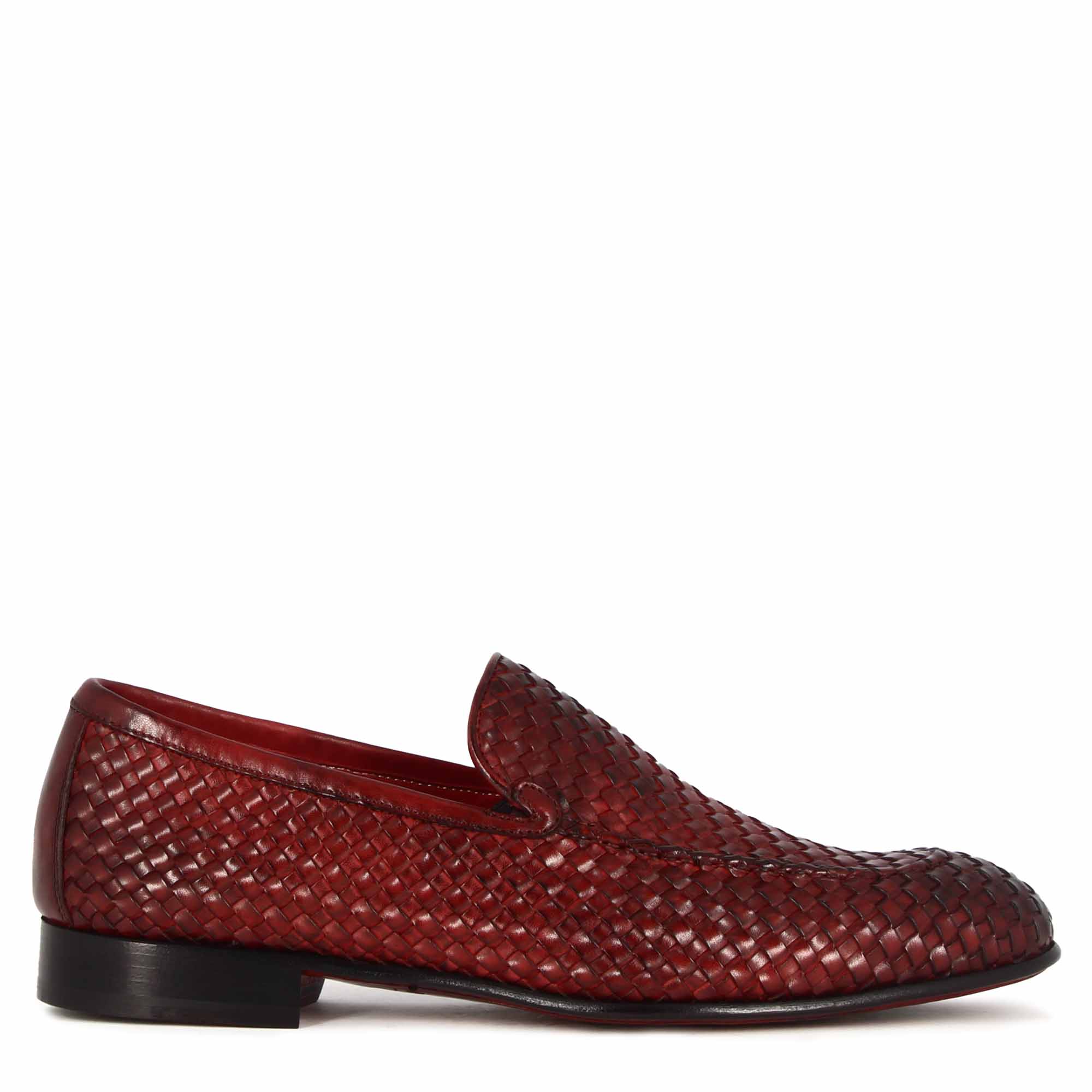 Classic Red Woven Leather moccasin
