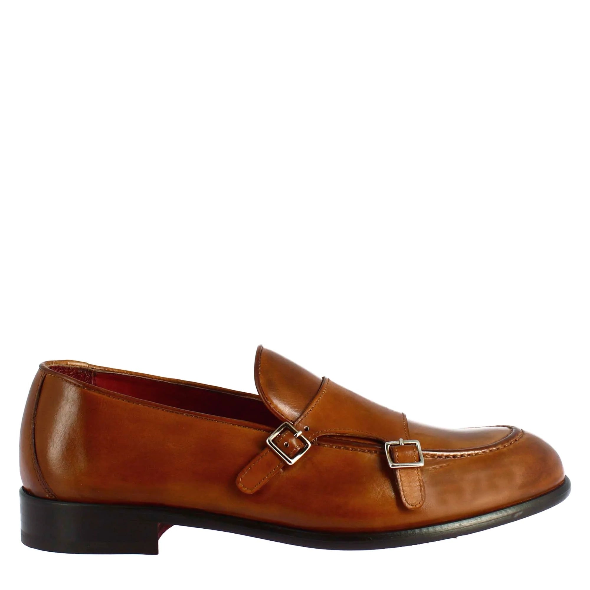 Brown double buckle moccasin