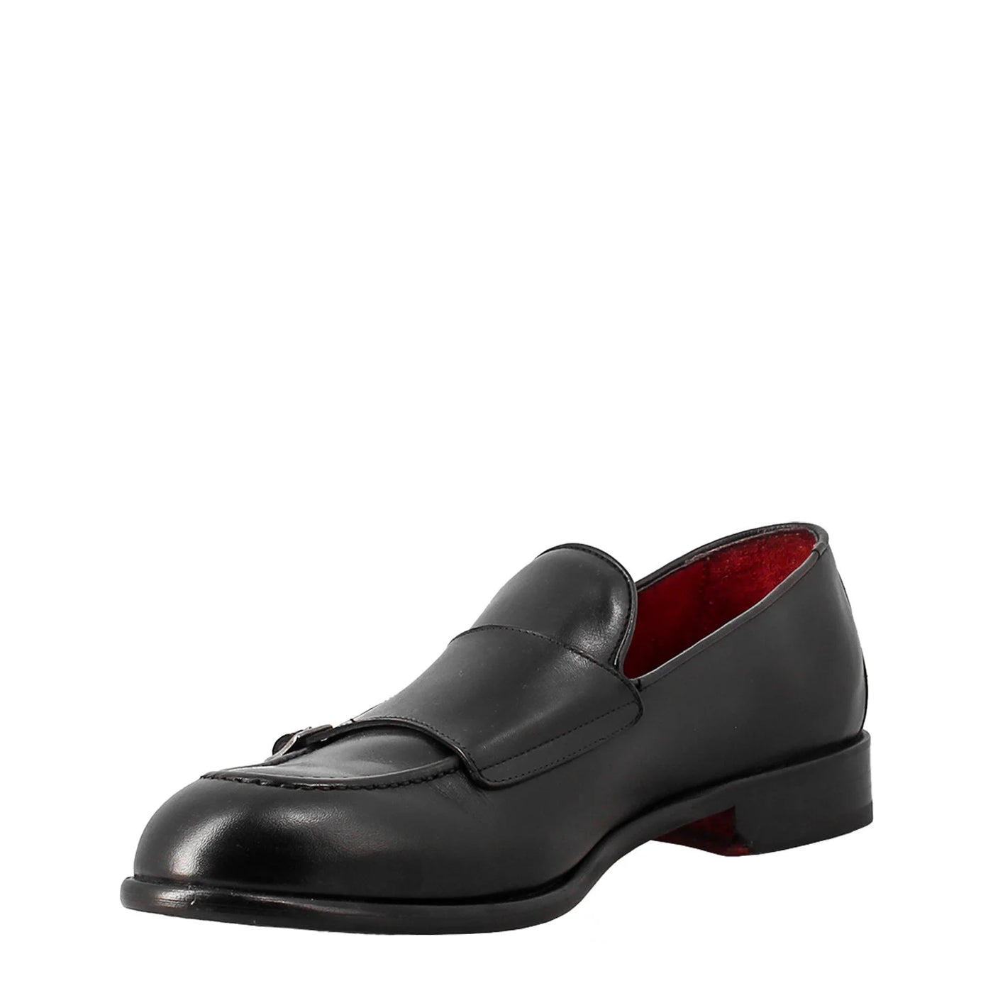 Men's Black Double Buckle Moccasin