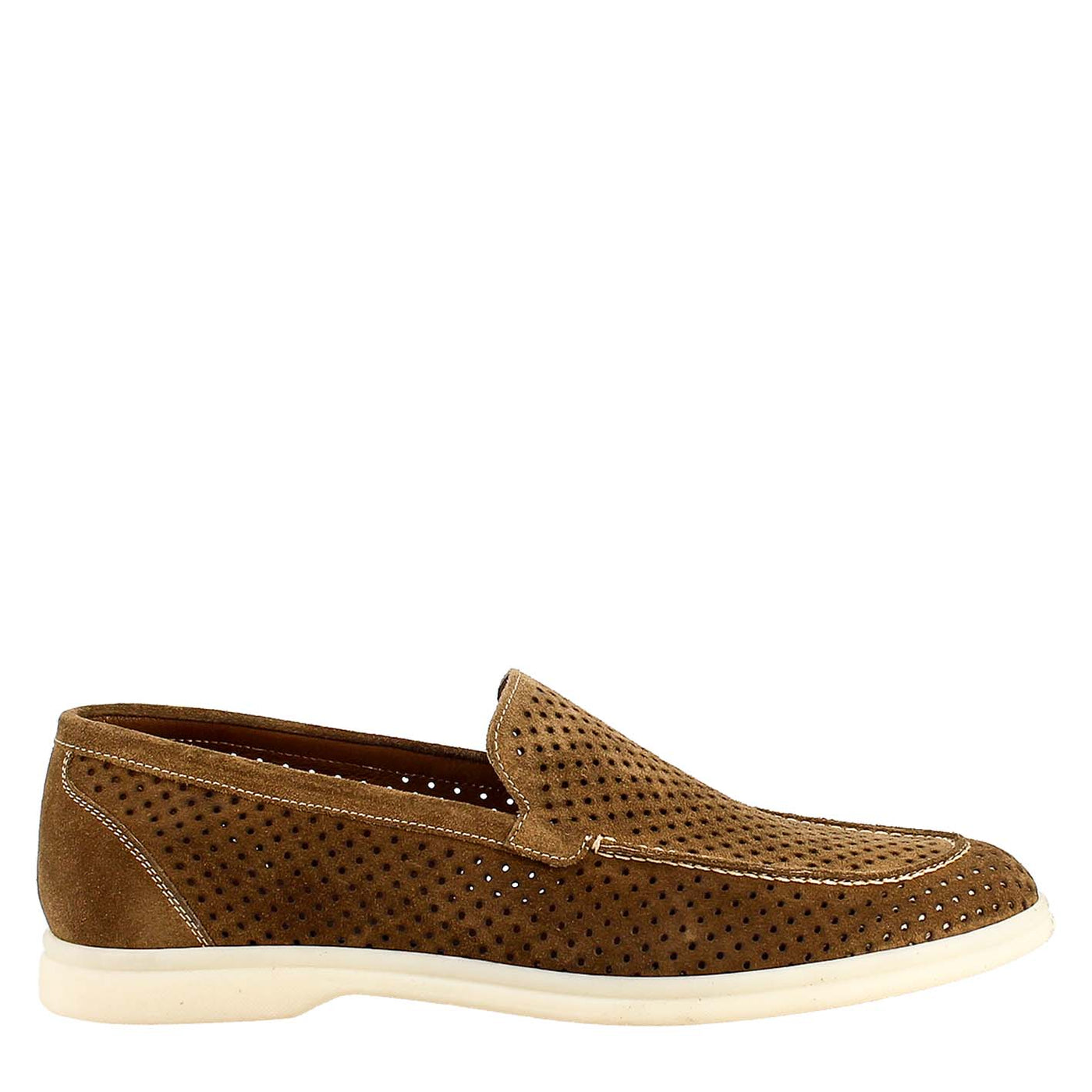 Brown Unlined Loafers in Suede