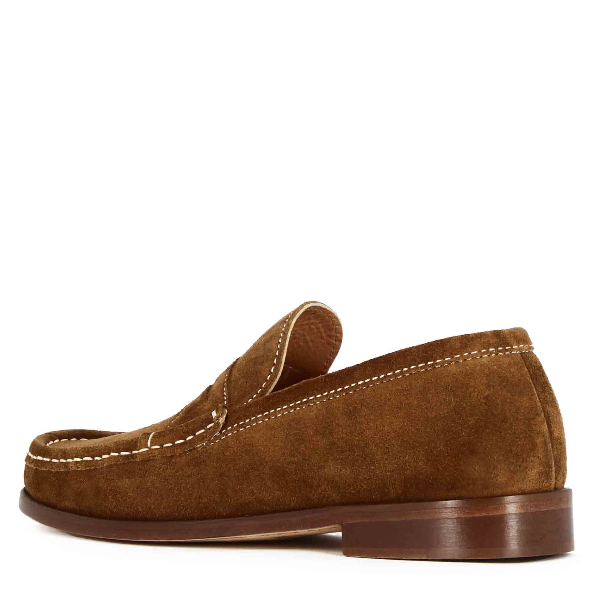 Handmade light brown suede men's Loafer