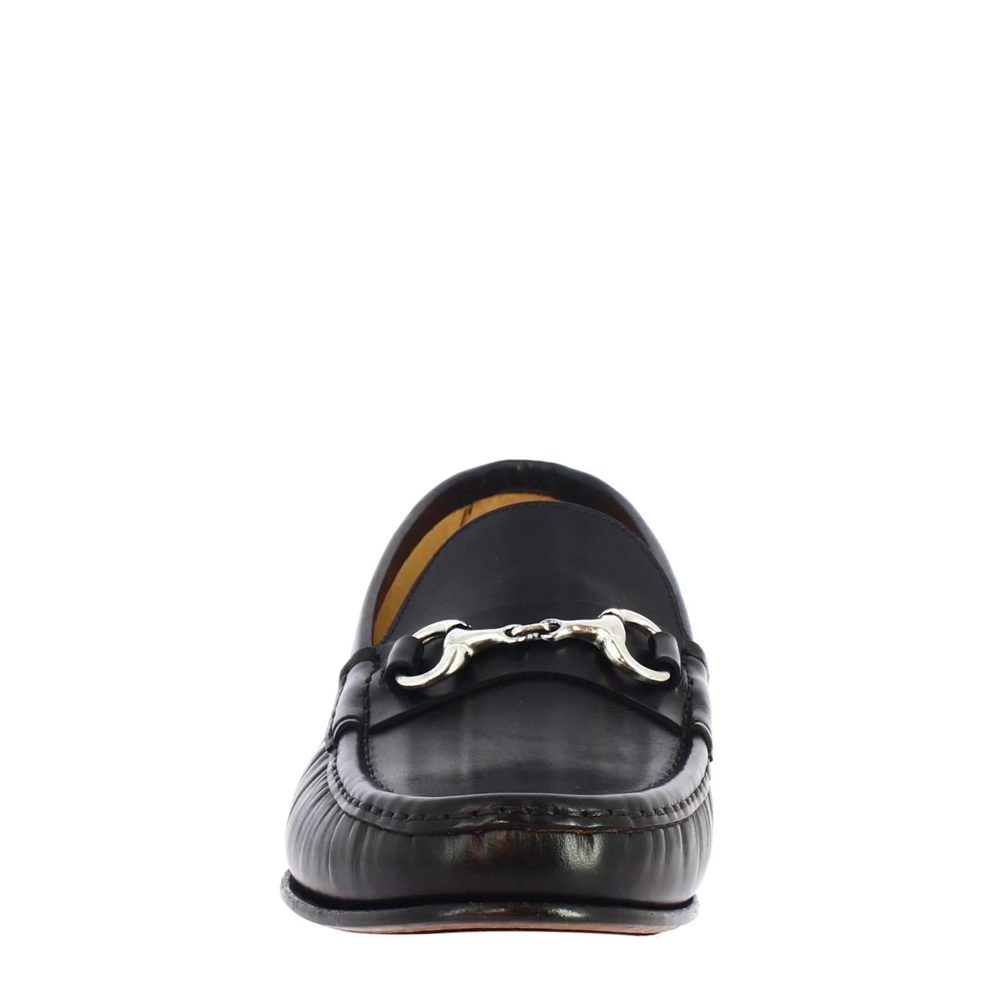Handmade men's moccasins in black calf LEATHER