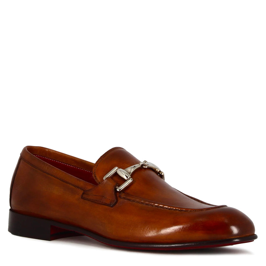 Classic Brown Leather Moccasin With Horsebit