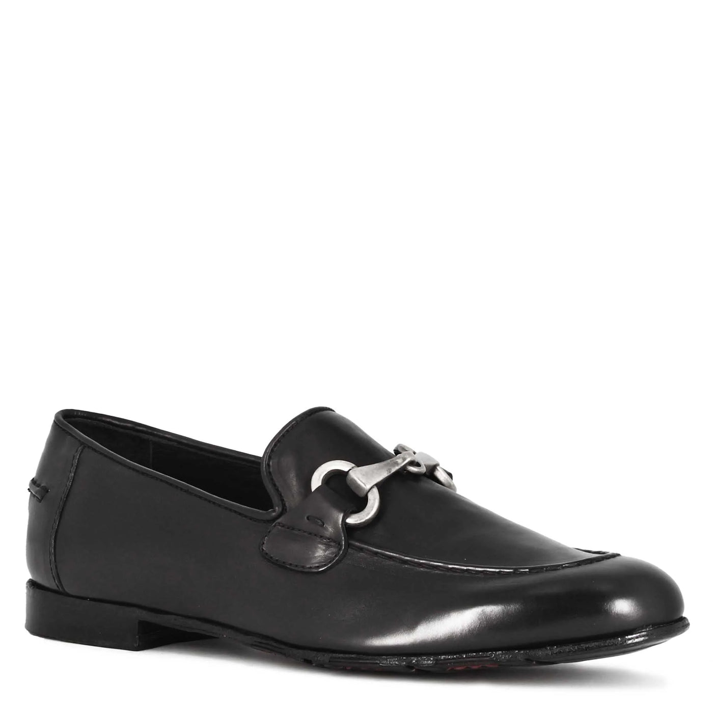 Men's black leather moccasin