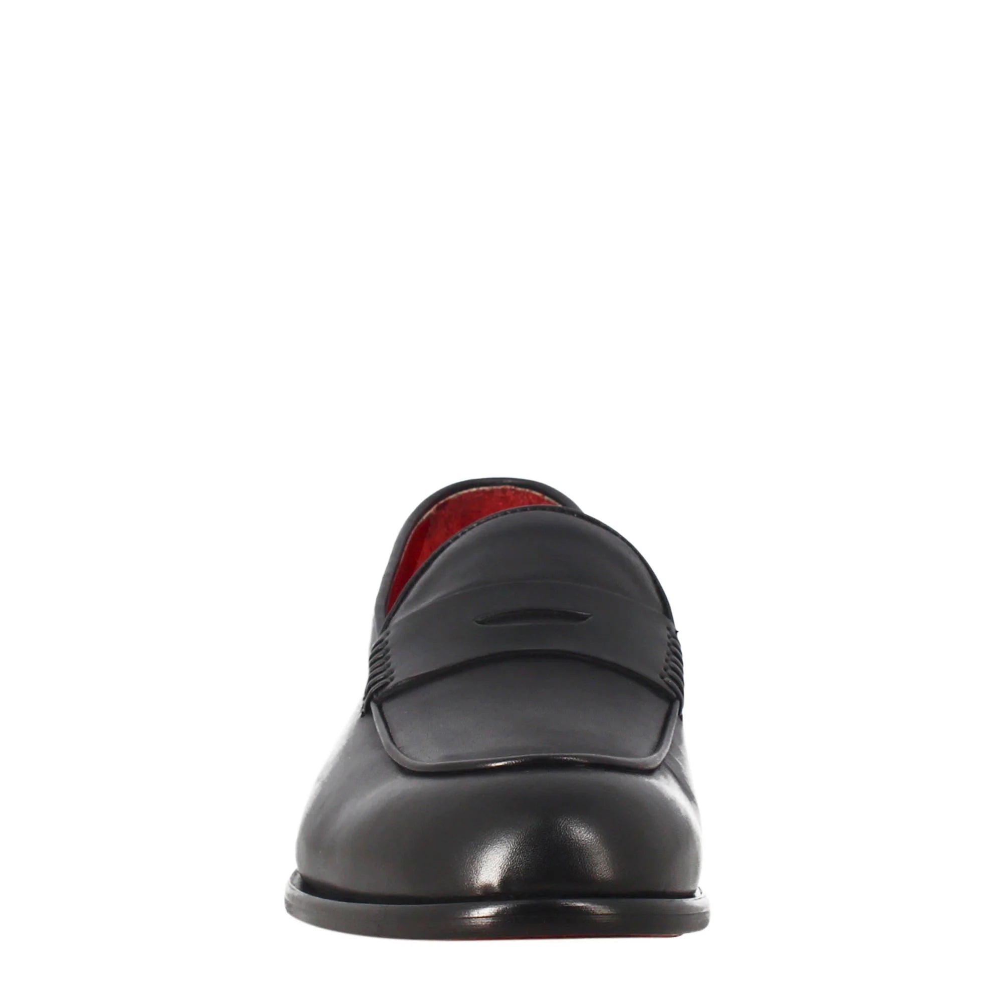 Luxury Slip-on Black moccasin with Stacked Heel