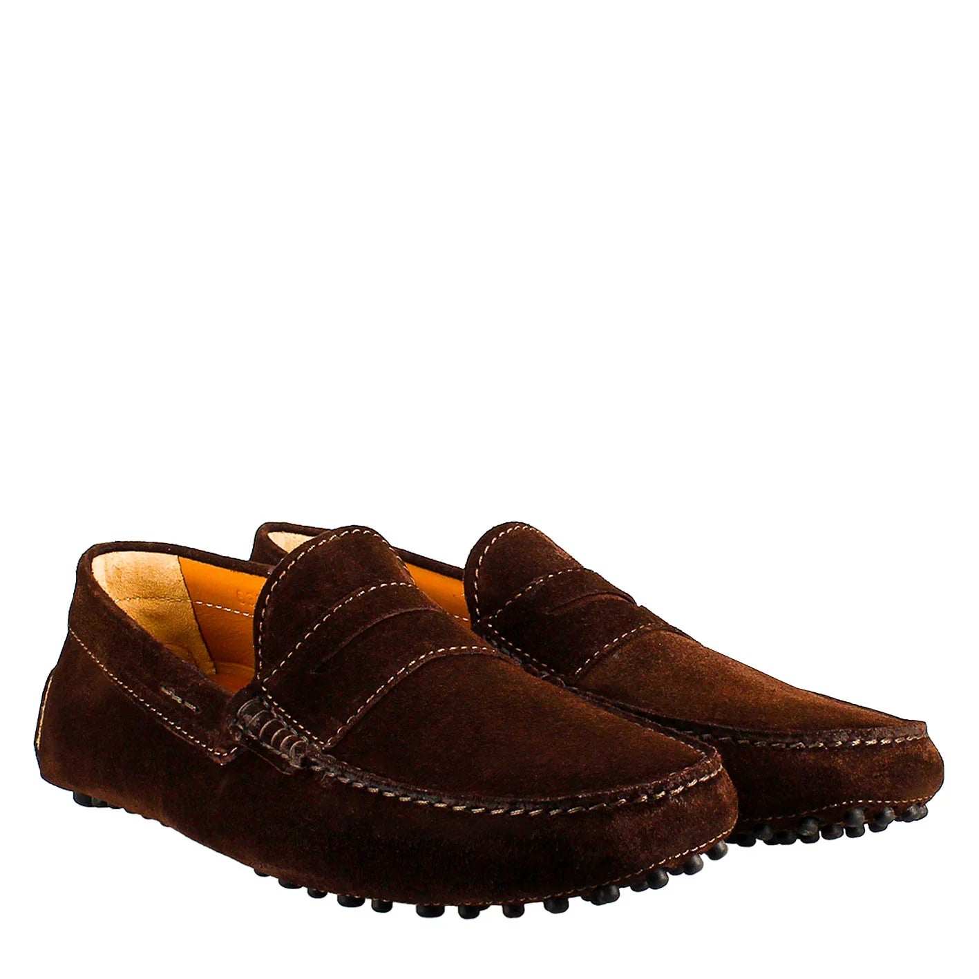 Dark Brown Lined Suede Loafers
