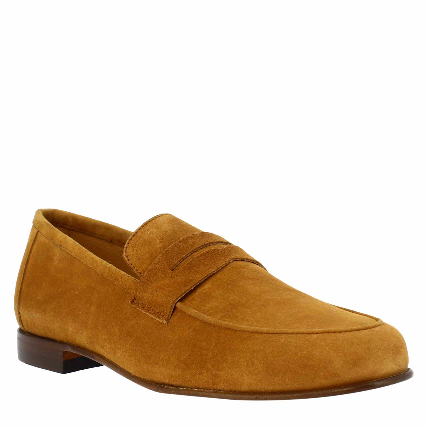 slip-on loafers in brown suede leather