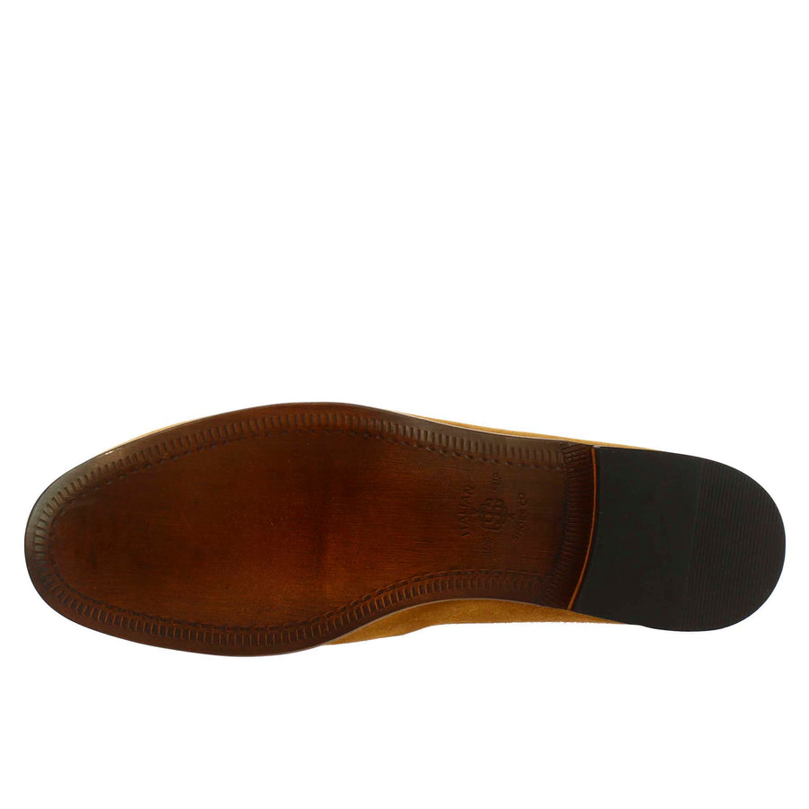 slip-on loafers in brown suede leather