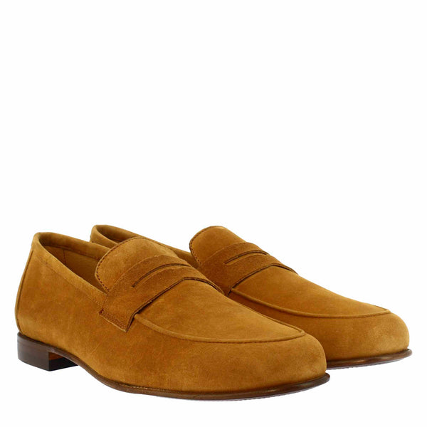 slip on loafers in suede leather