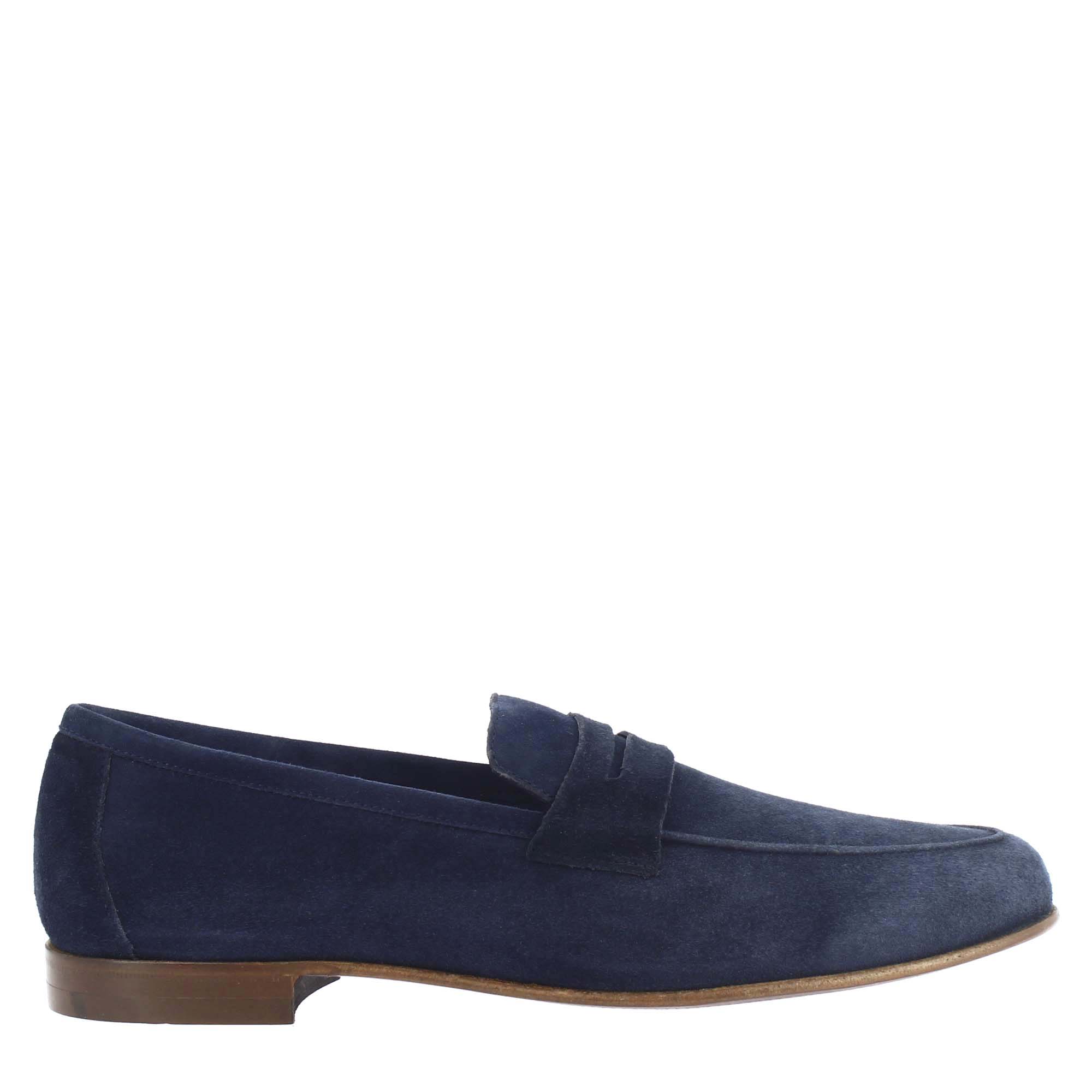 Blue Suede Pocket Style Loafers