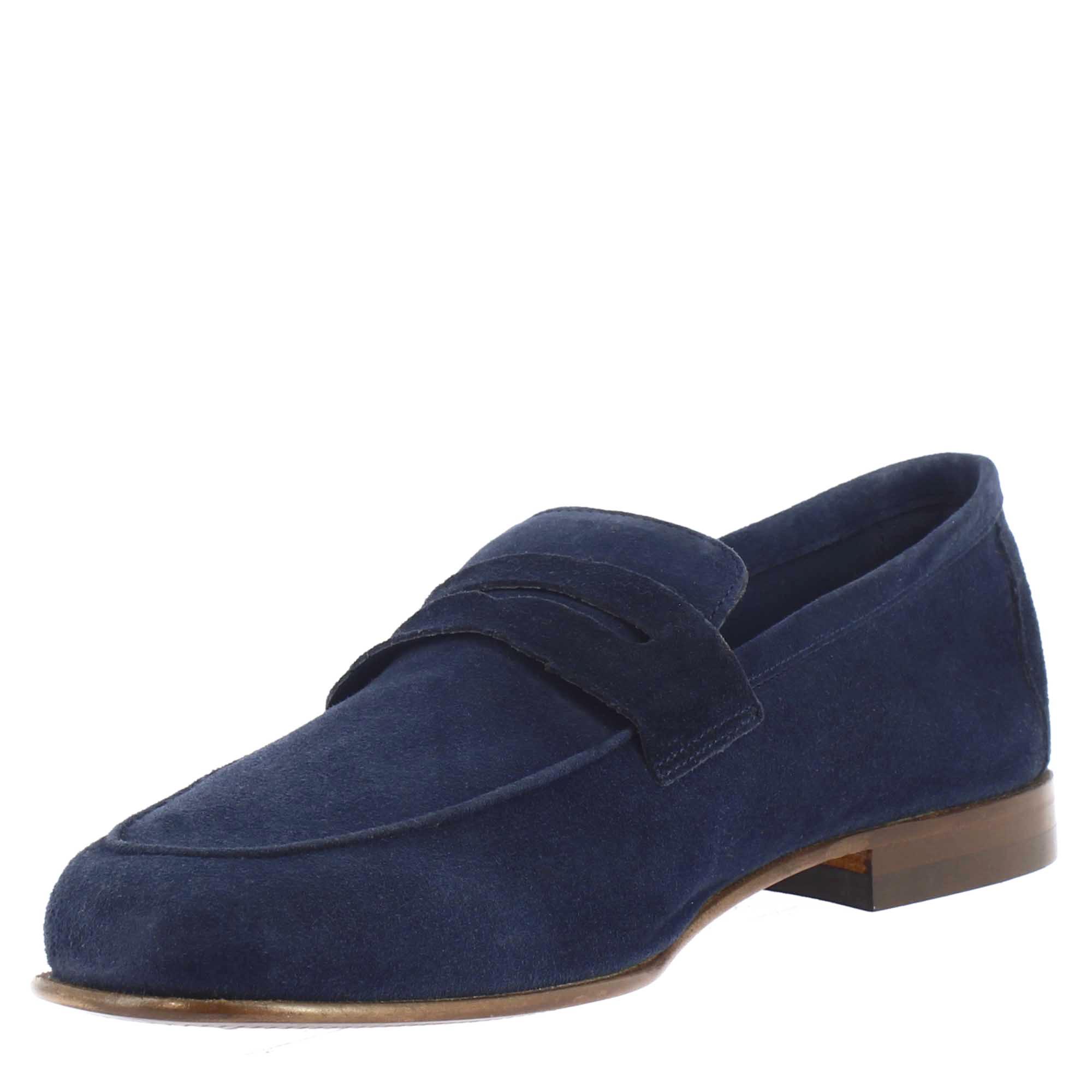 Blue Suede Pocket Style Loafers