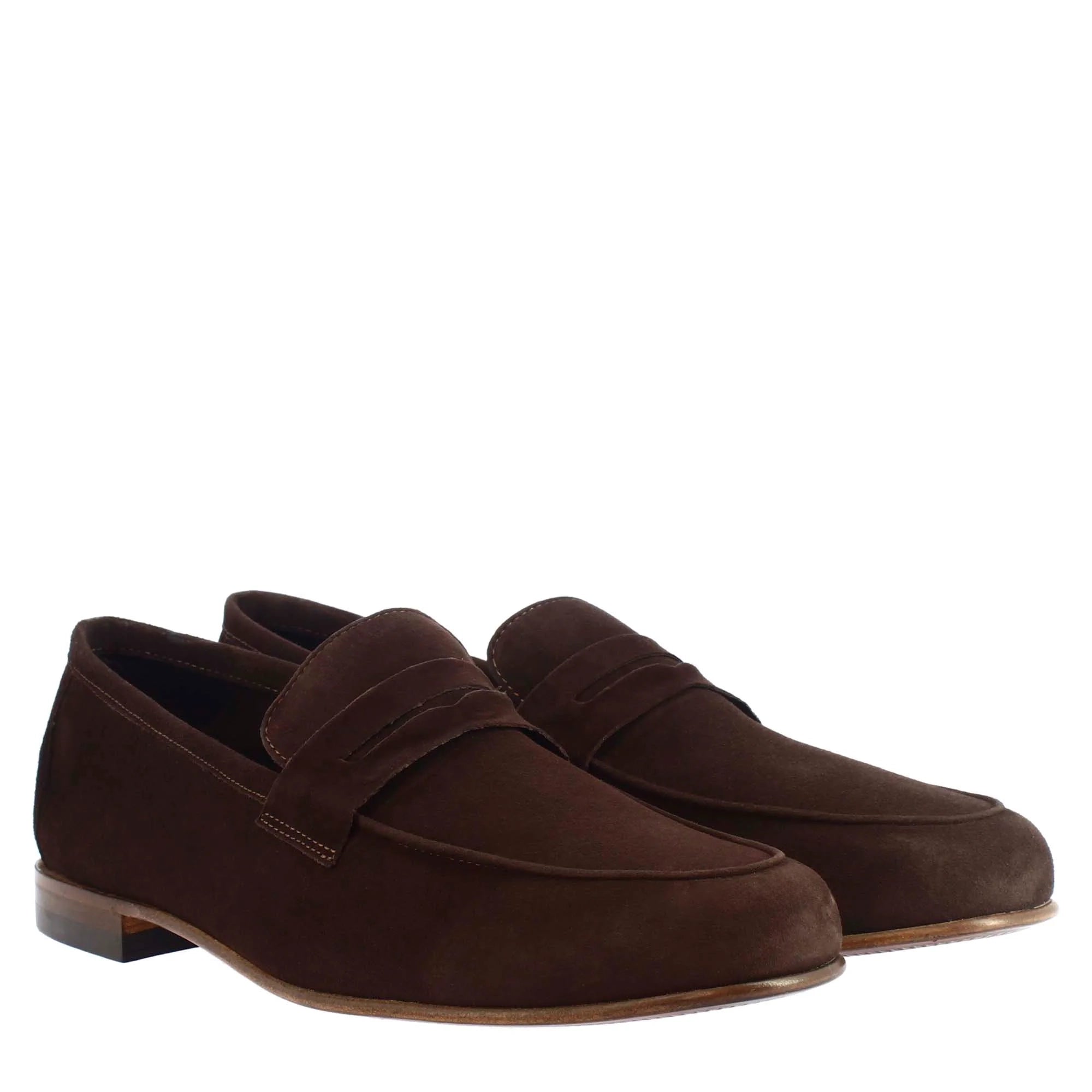 Dark Brown Suede Leather Loafers