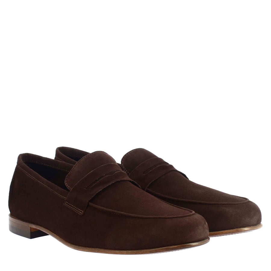 Dark Brown Suede Leather Loafers