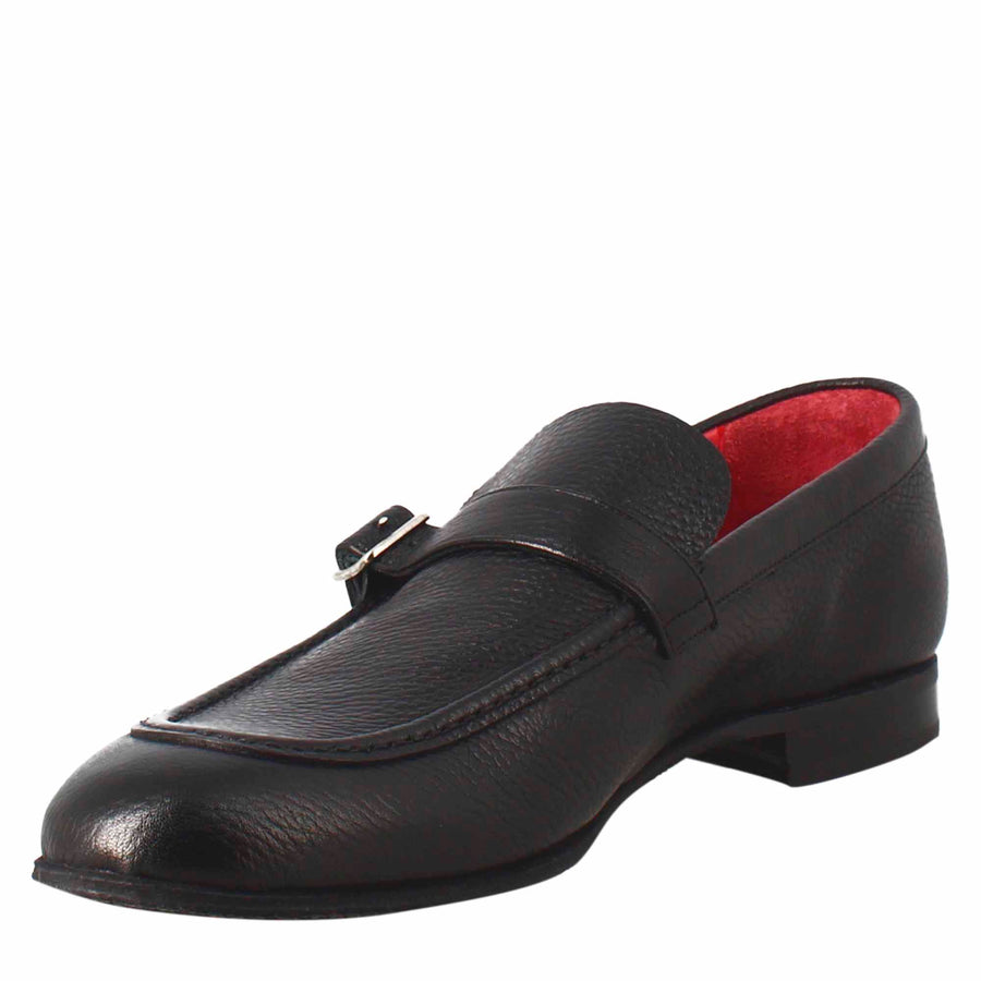 Black Moccasin in Smooth Leather