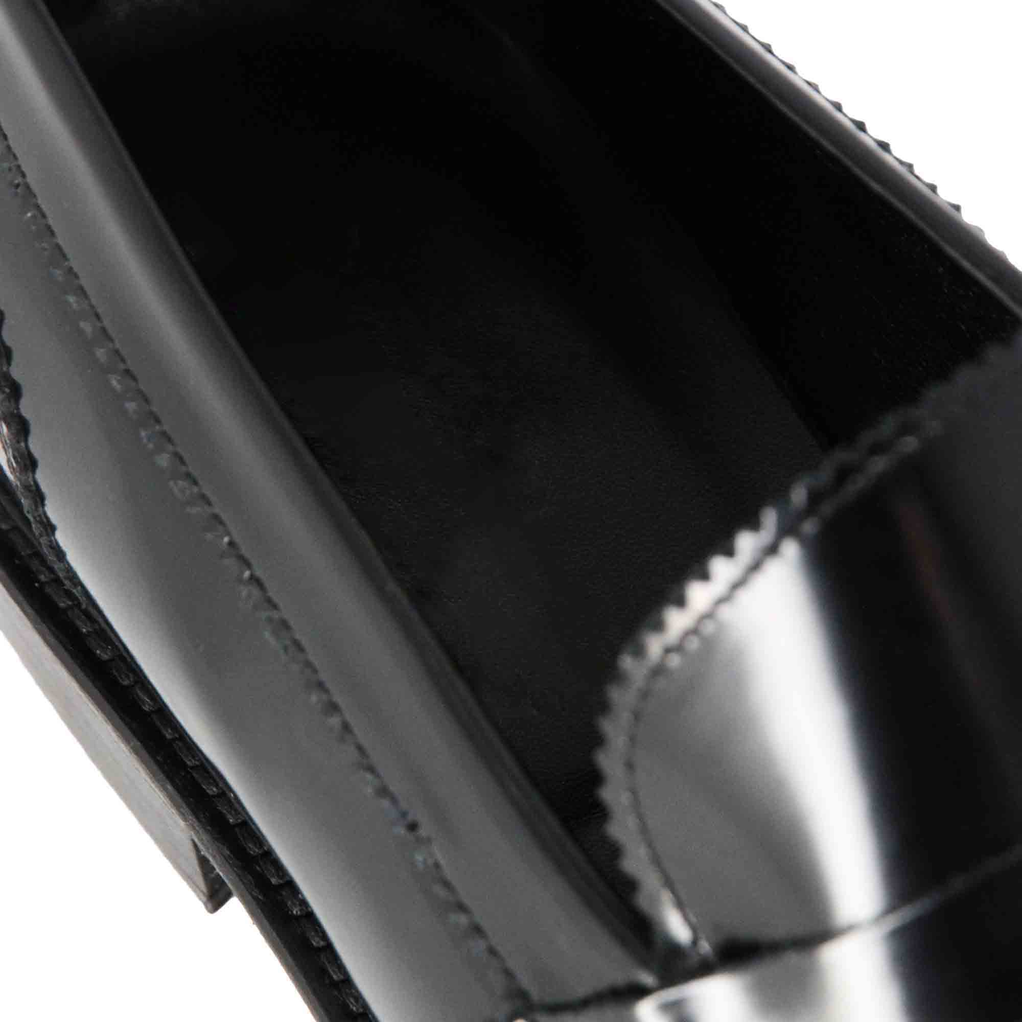 Classic Shiny Black Leather Moccasin