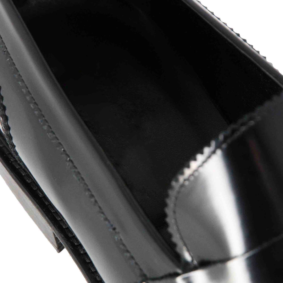 Classic Shiny Black Leather Moccasin