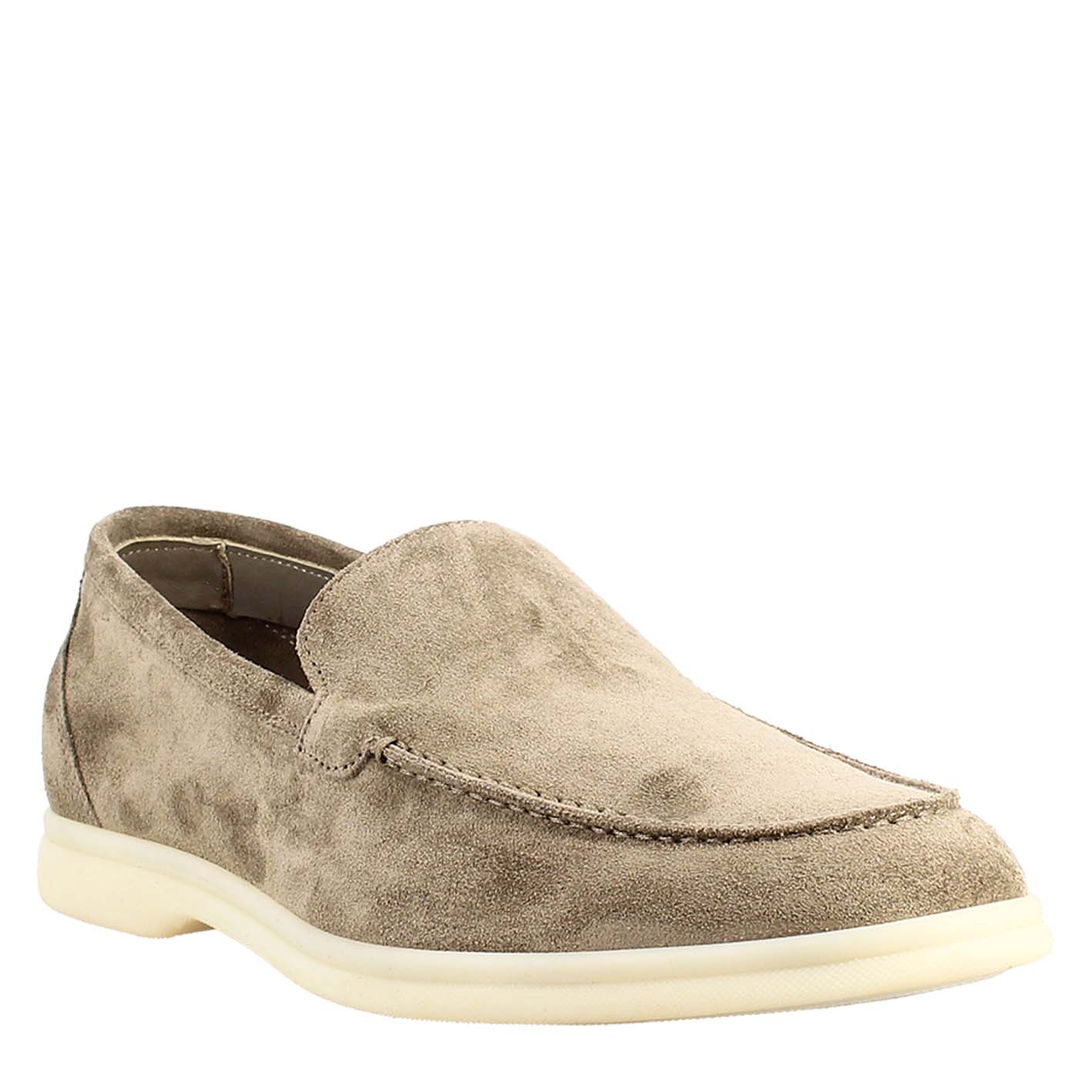 Gray Suede Unlined Loafers