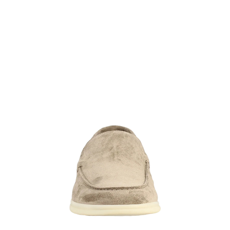 Gray Suede Unlined Loafers
