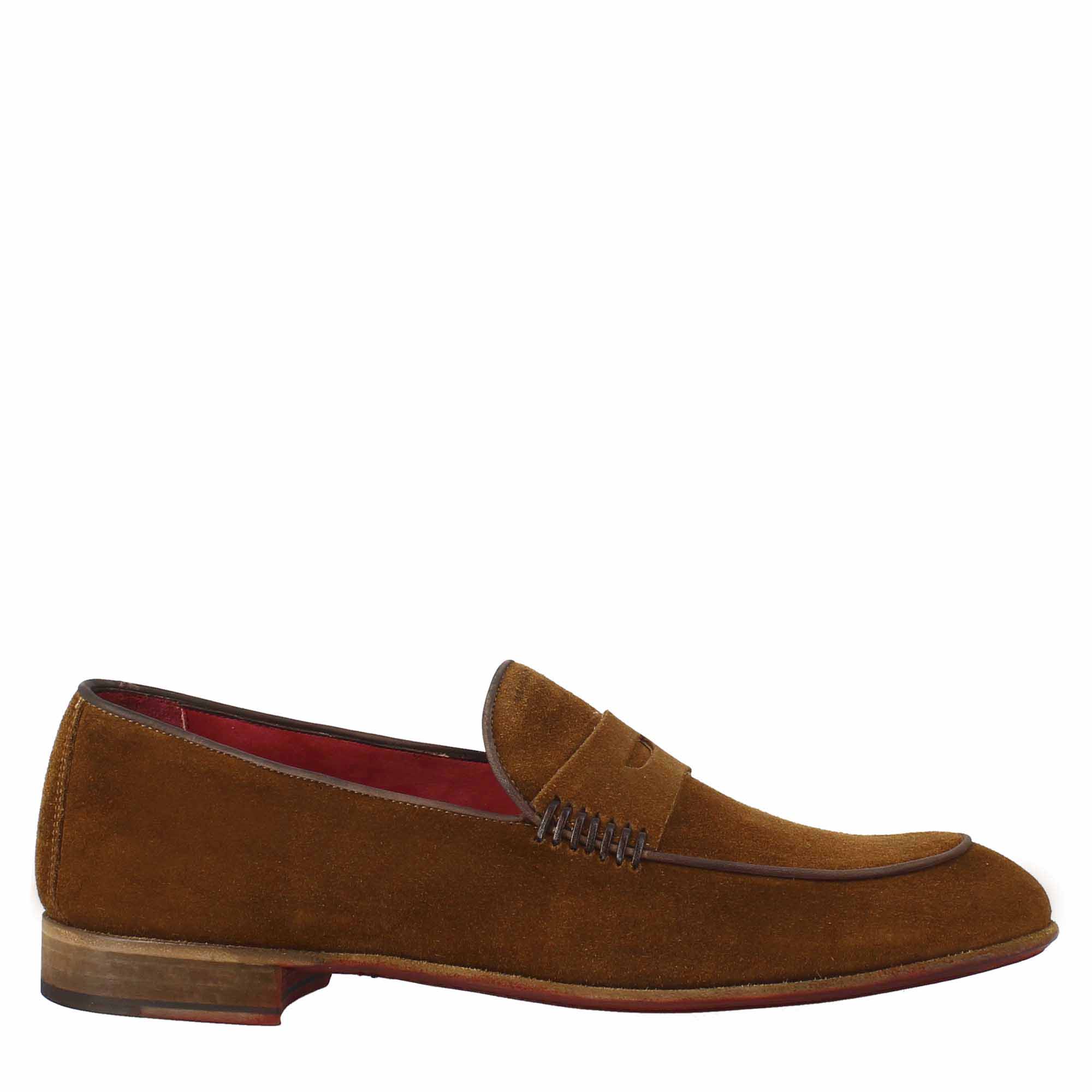 Brown Moccasin in Suede
