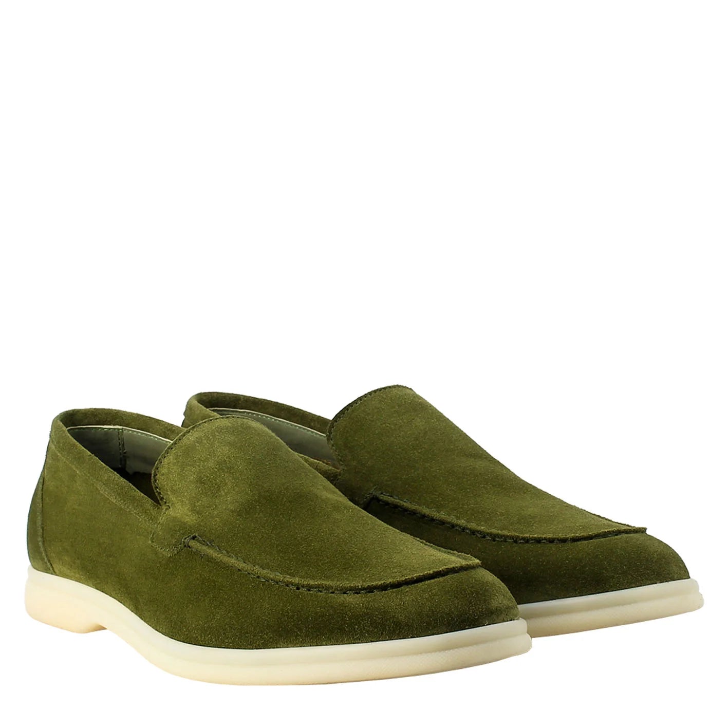 Green Unlined Moccasin in Suede