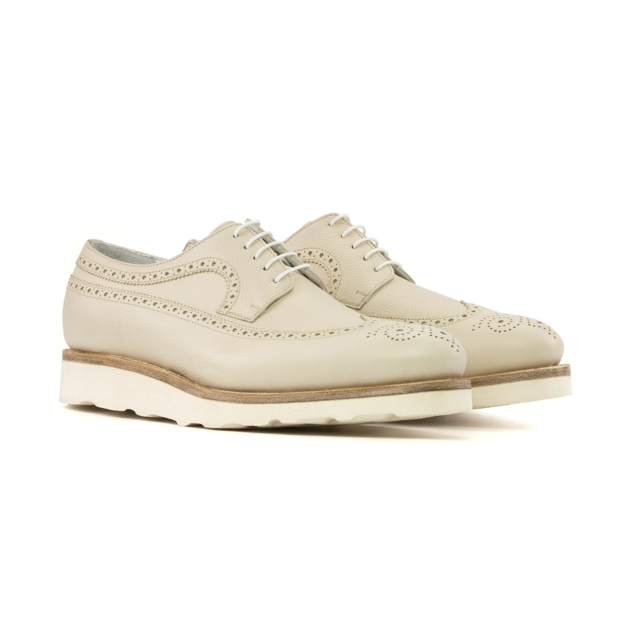 Nude Leather Casual Brogues