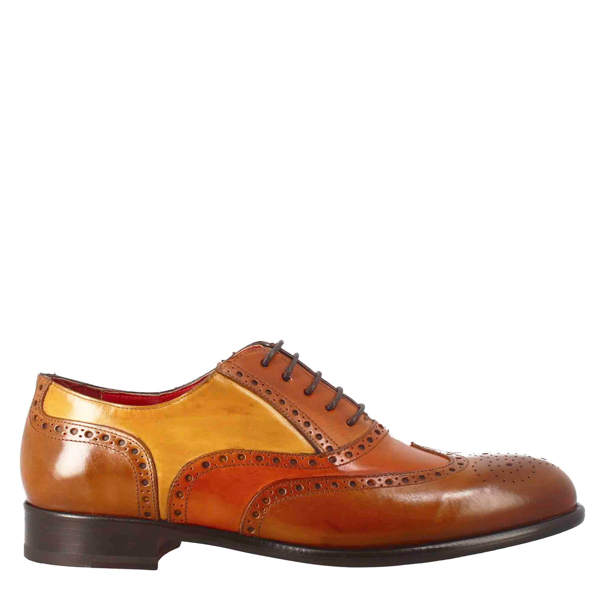 Men Solid Lace-Up Leather Oxford Shoes