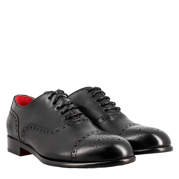 Semi Brogue Elegant Leather Oxford Shoe