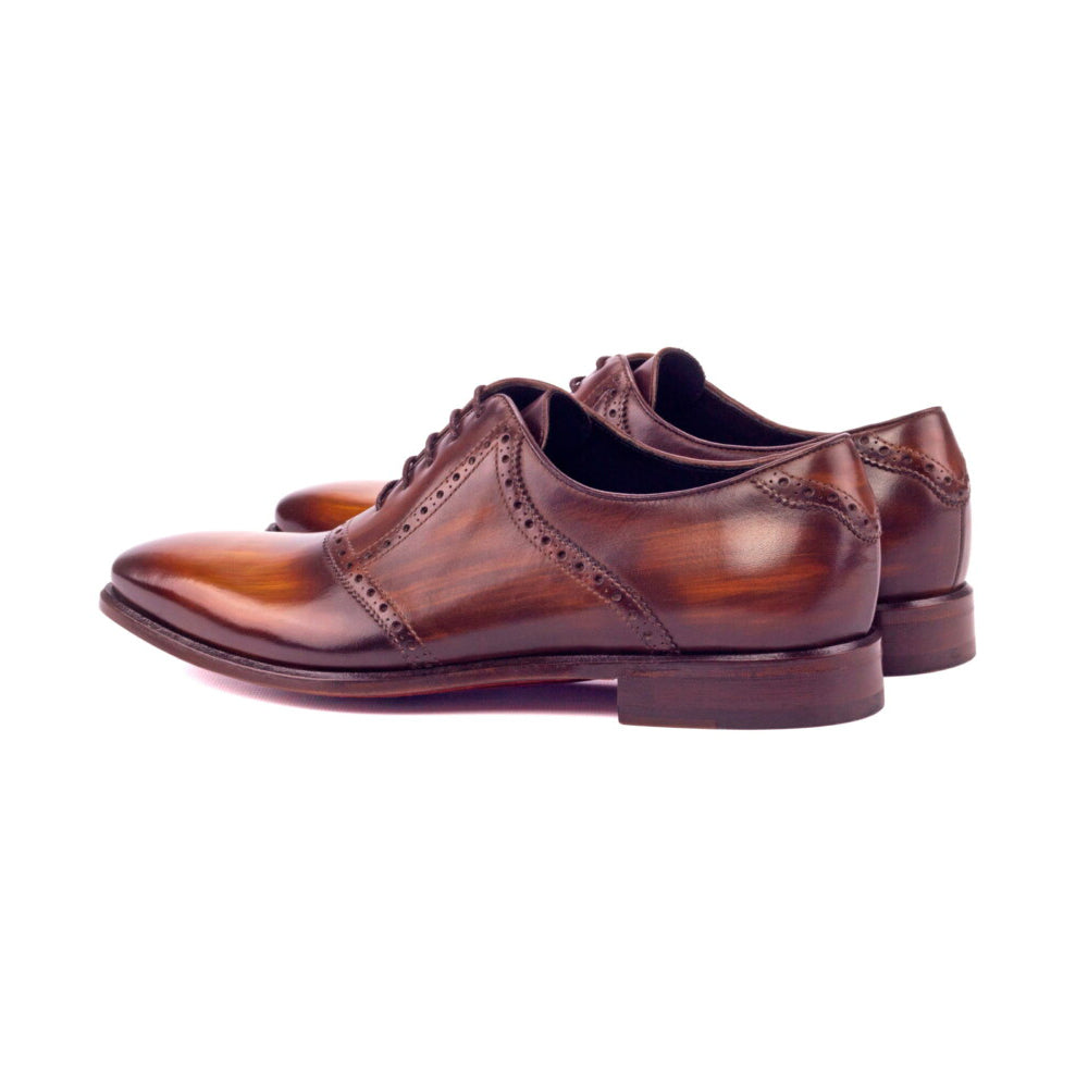 Tan Patina Leather Saddle Shoes