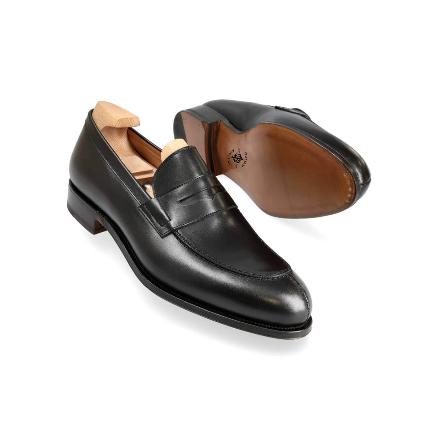 Coal Boxcalf Penny Loafers