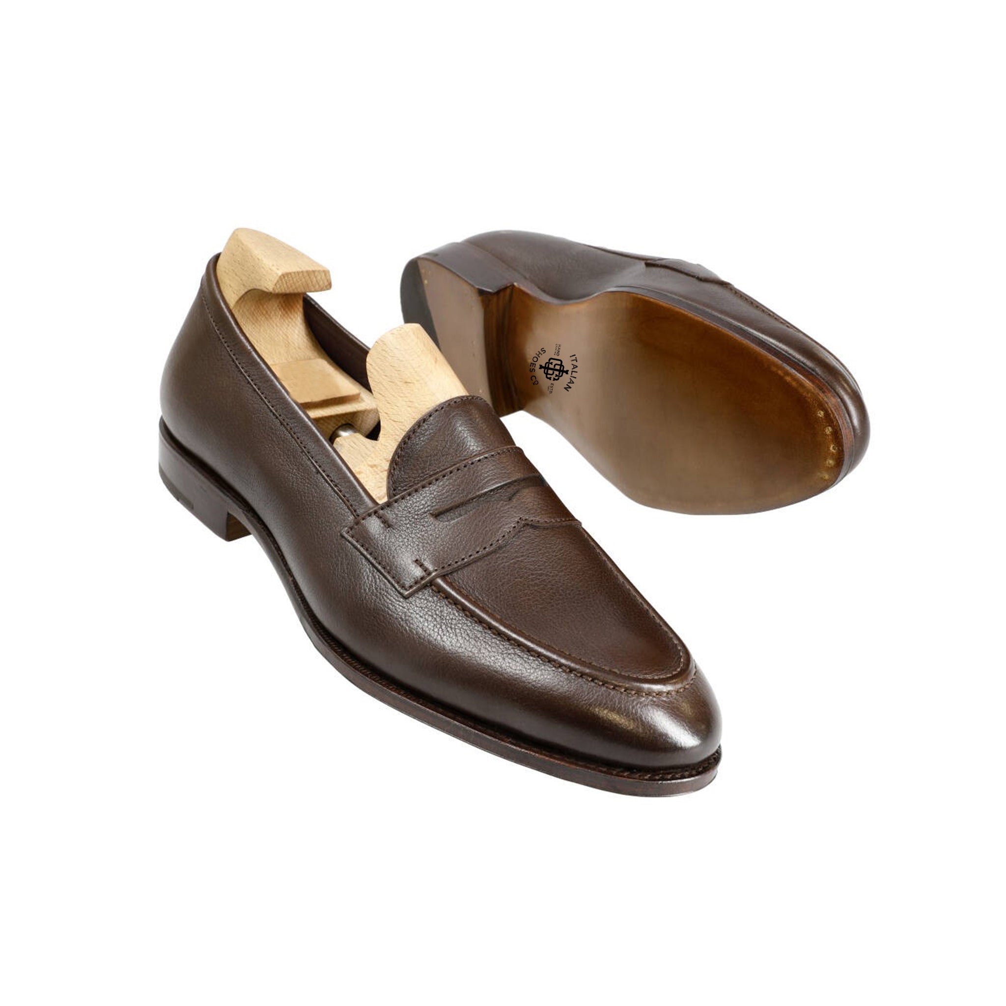 Rusticalf Cocoa Penny Loafers
