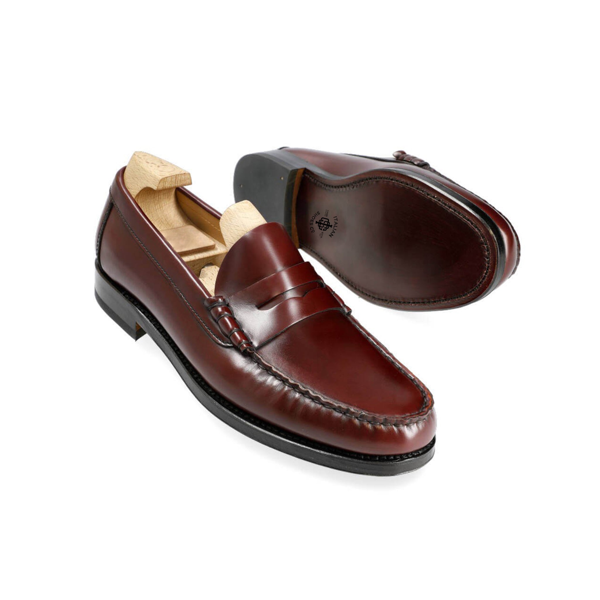 Burgundy Leather Penny Loafer