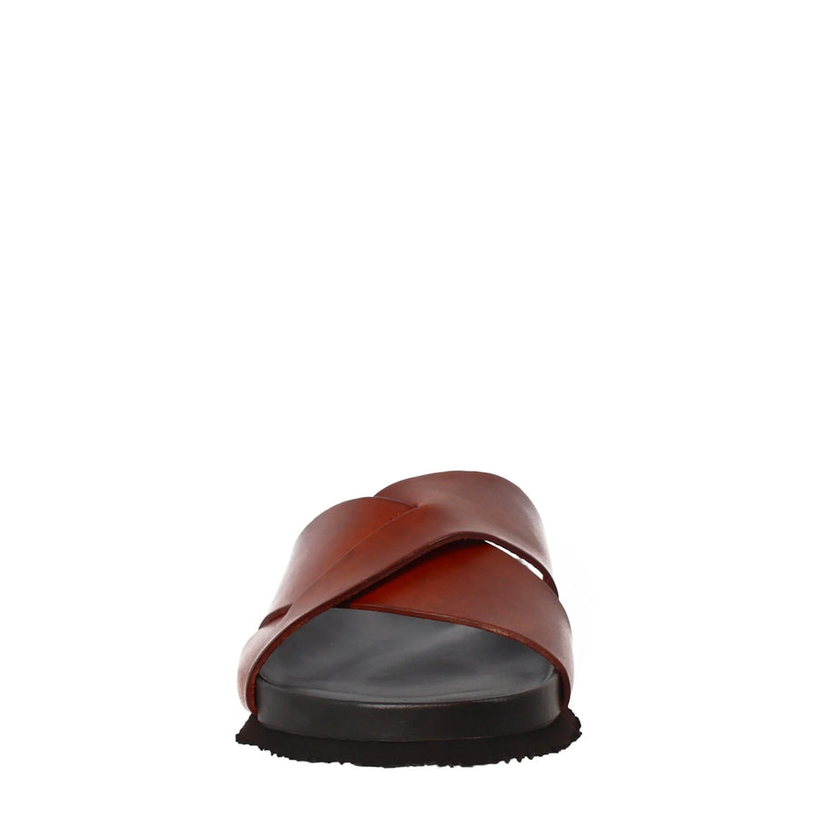 Brown Leather Slip on