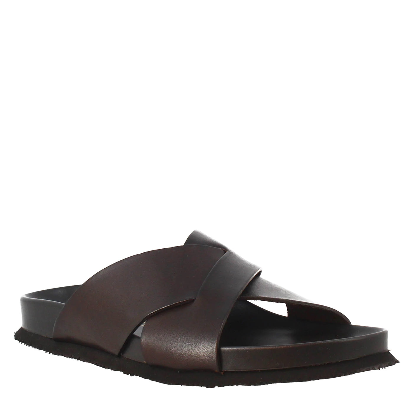 Terra Cross Leather Slide Sandal in leather