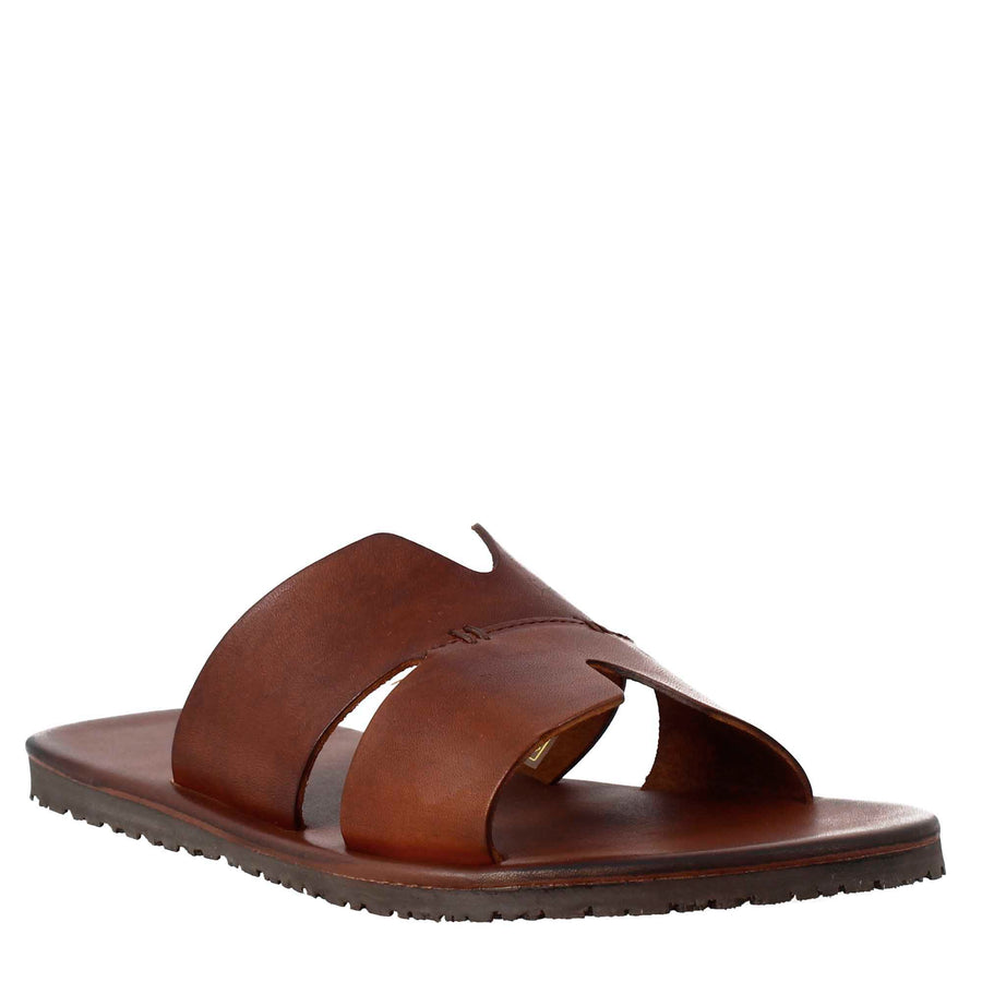 Brown Leather Handmade Slip on