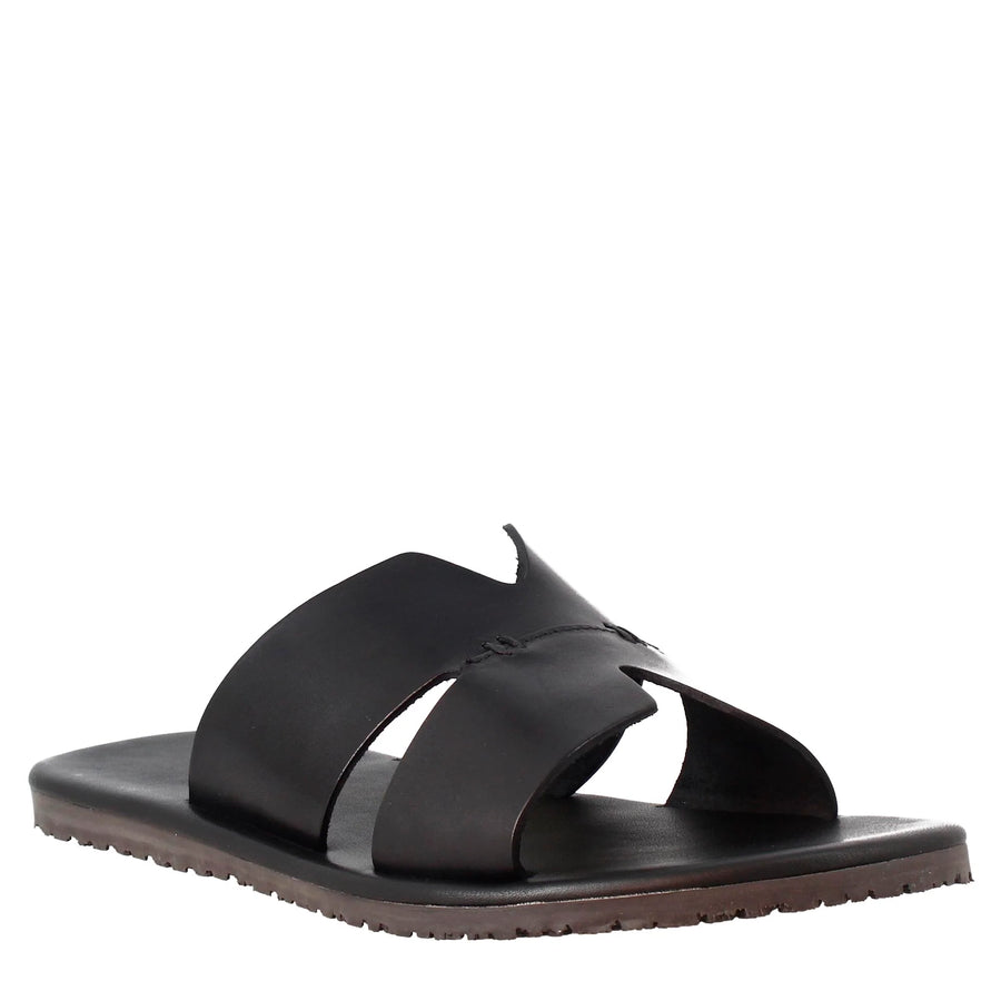 Black Leather Slip on