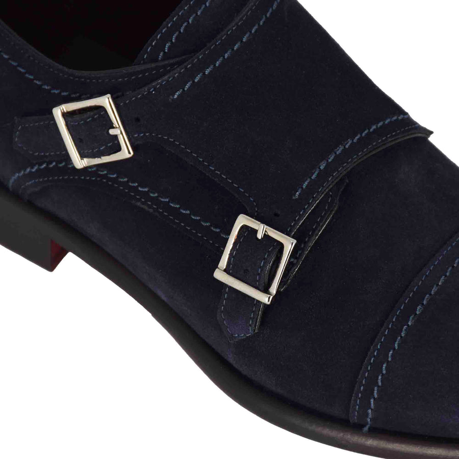 Suede Double Monk Strap Shoes