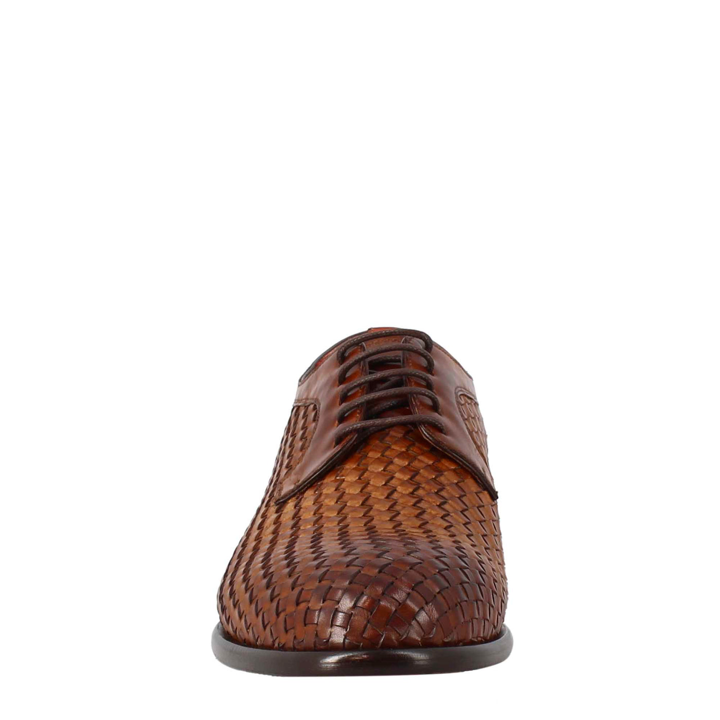 Brown Derby in Woven full grain leather