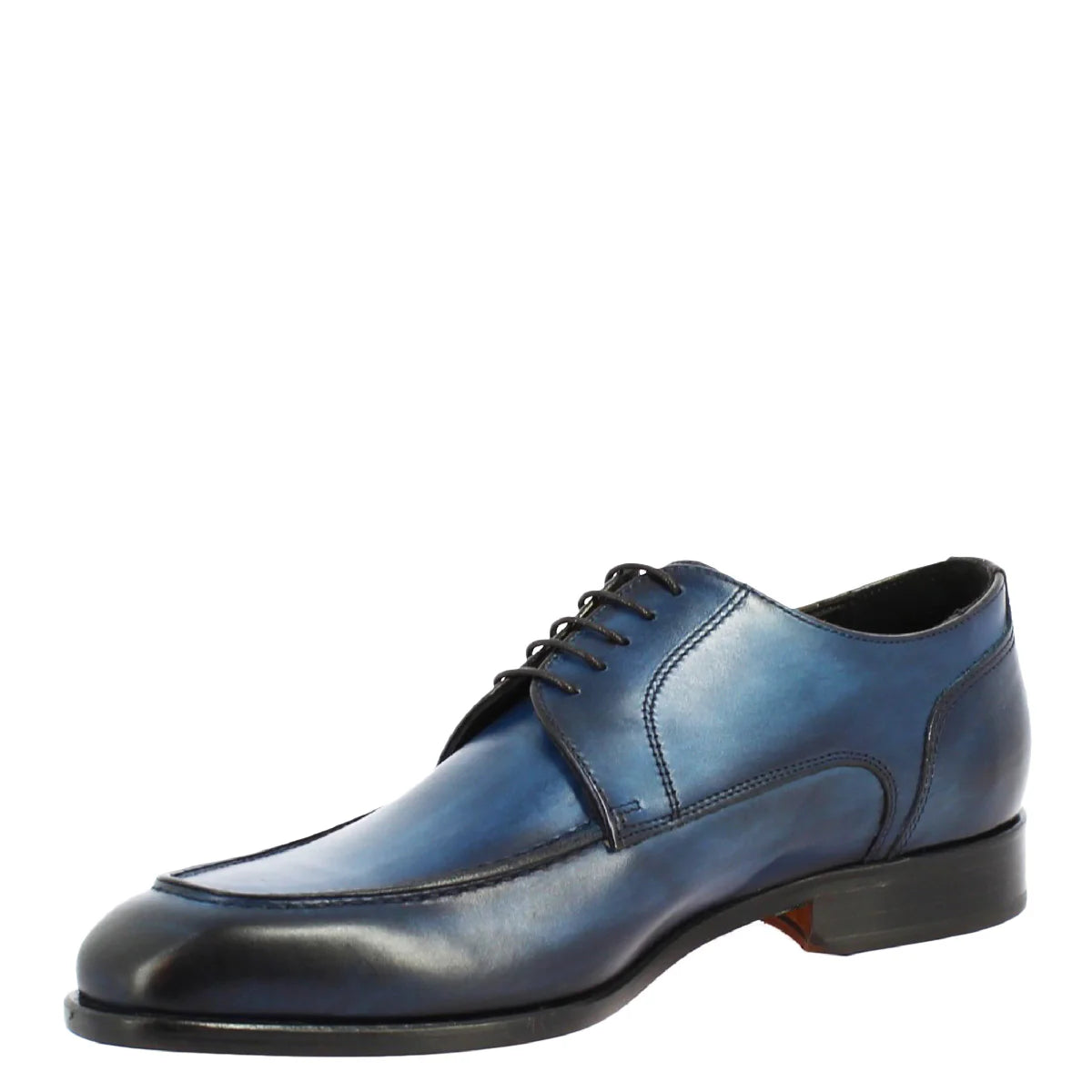 Blue Calf Leather Lace-up Shoes