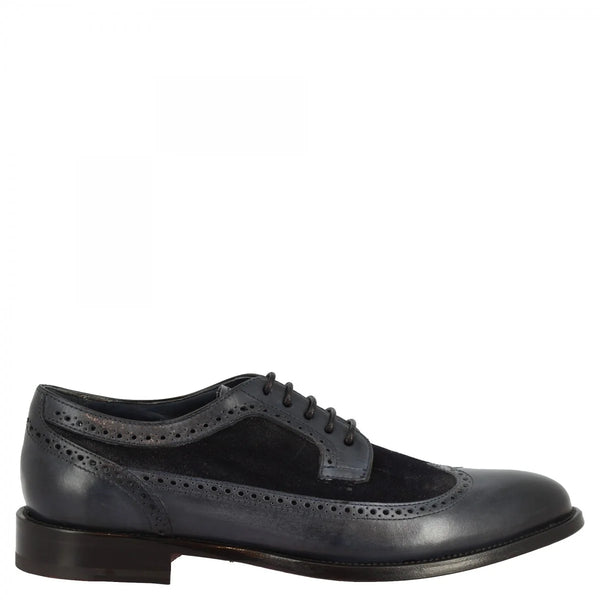 Calf and suede half brogues shoes