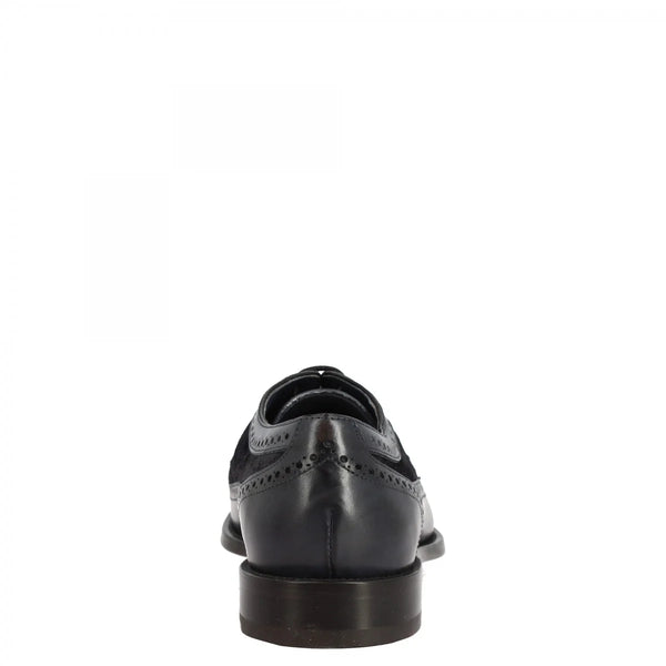 Calf and suede half brogues shoes