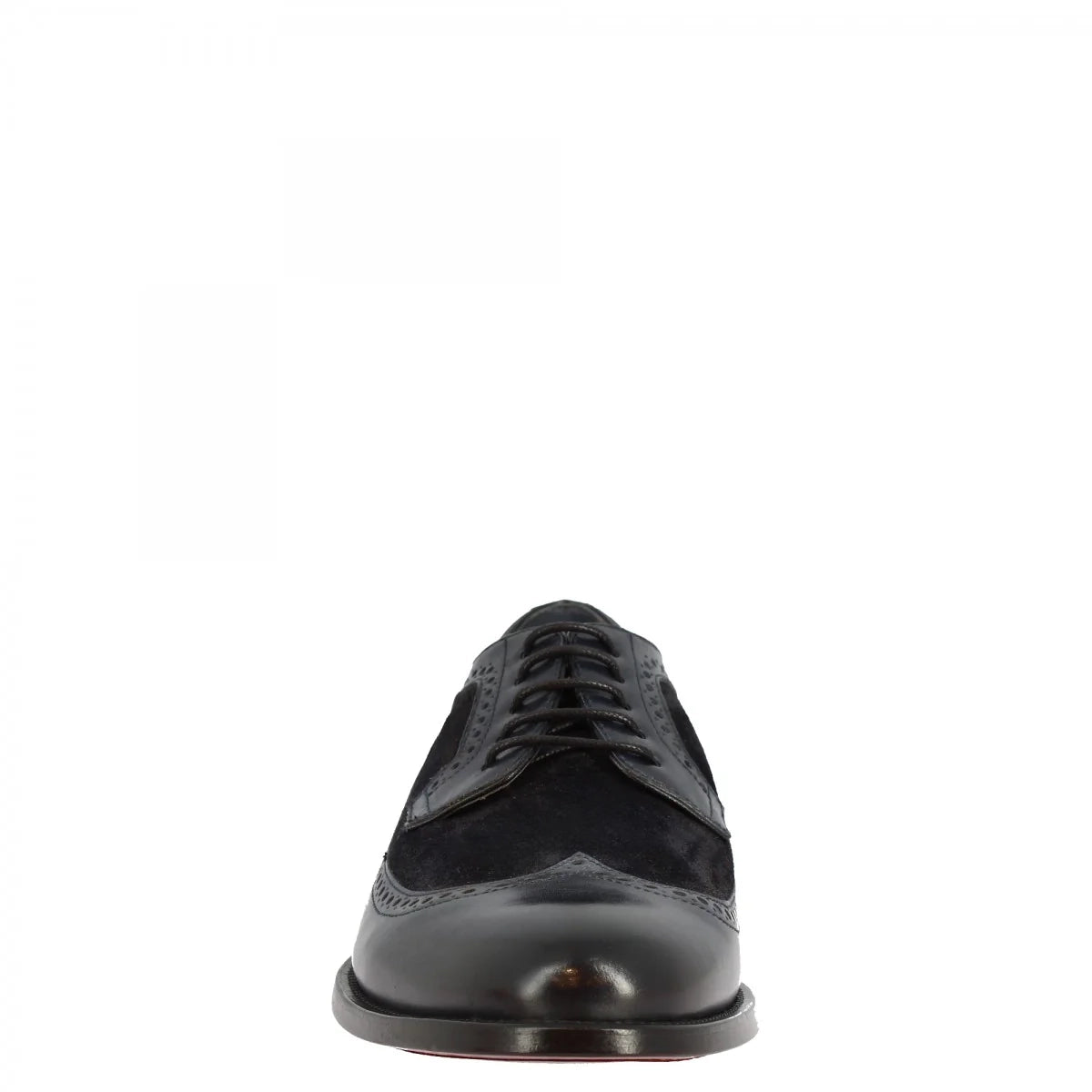 Blue calf and suede half brogues shoes