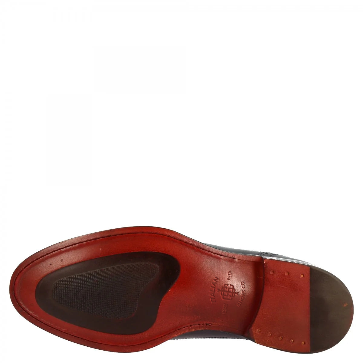 Blue calf and suede half brogues shoes