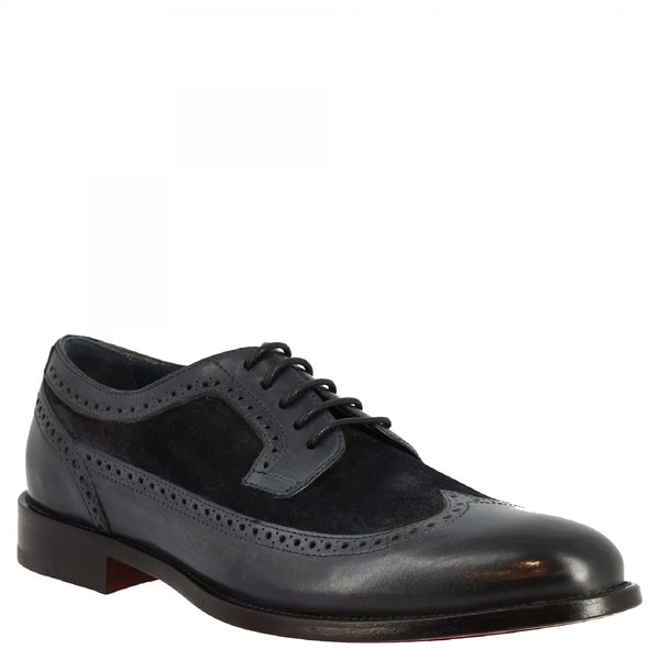 Calf and suede half brogues shoes